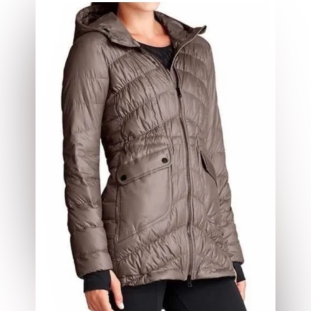 Athleta Goose Down Jacket Coat – Grey –‎ XXS – Lightly Worn